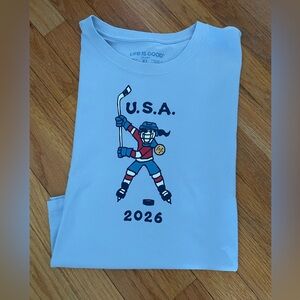 Life is Good Light Blue Tee - 2026 Women’s Hockey